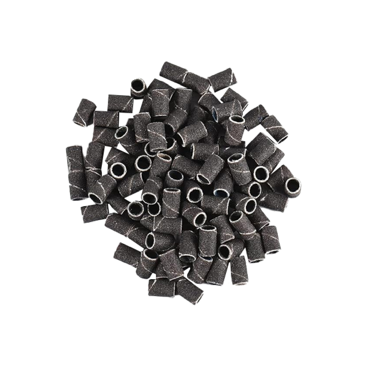Pile of black sanding bands