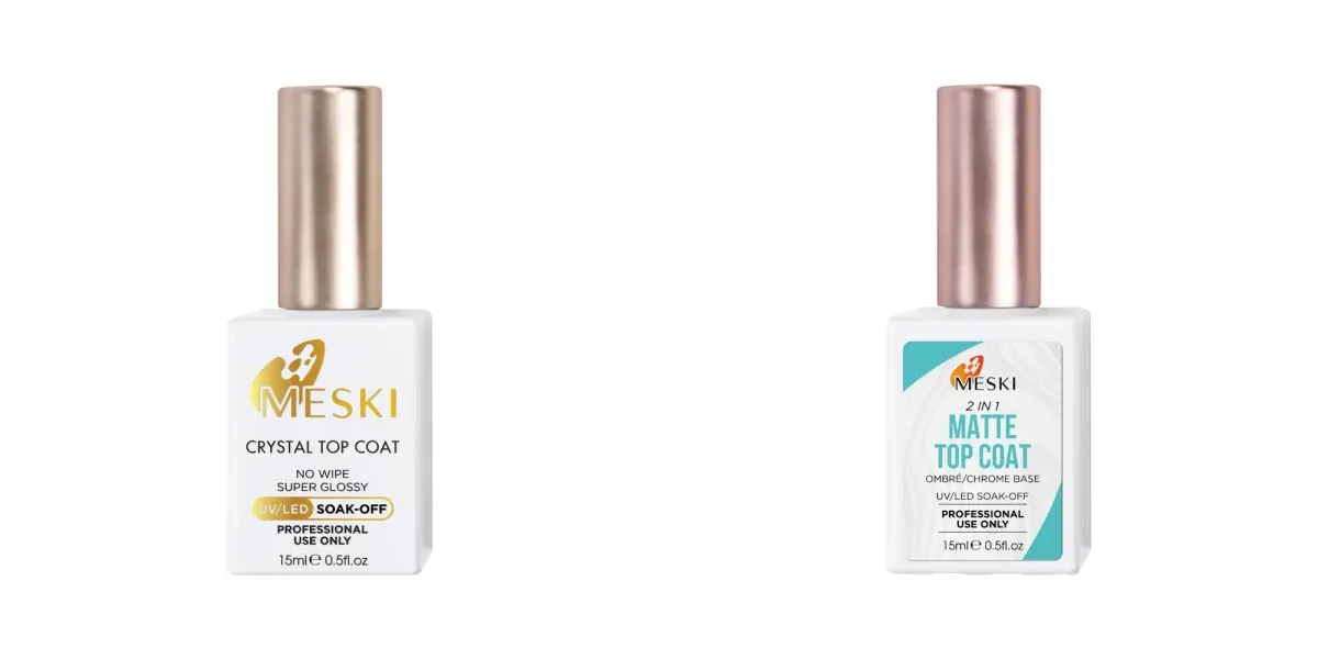 Meski Nail Top coat - Matte Top Coat - Crystal Top Coat